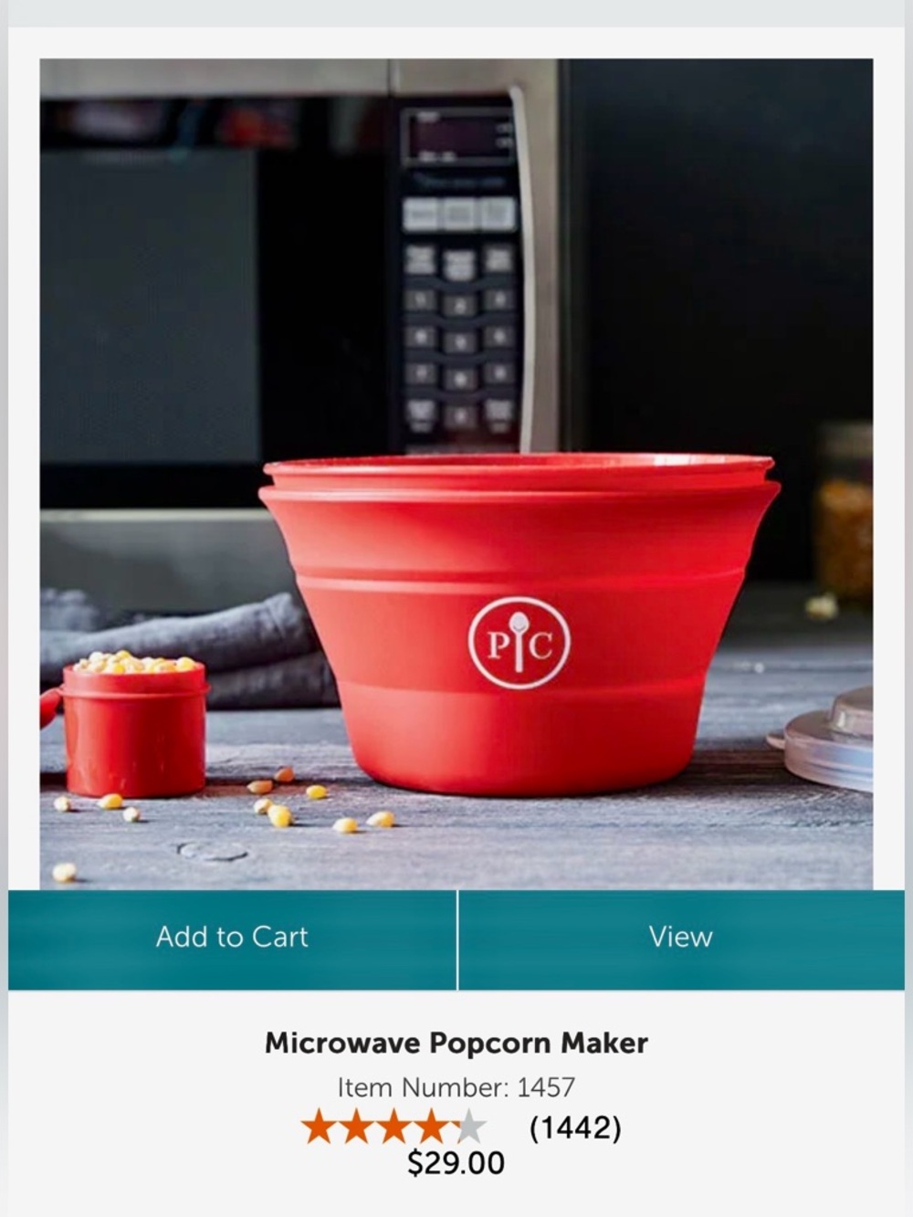 Pampered Chef Red Microwave Popcorn Maker
NEW IN PACKAGING - Picture 4 of 6